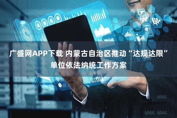 广盛网APP下载 内蒙古自治区推动“达规达限”单位依法纳统工作方案